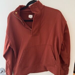Rust Quarter-Zip Pullover